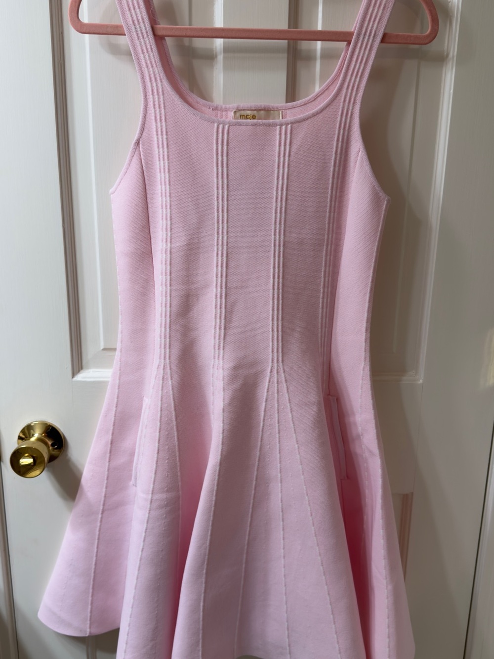 Maje Girls' Light Pink Sleeveless Fit-and-Flare Knit Dress